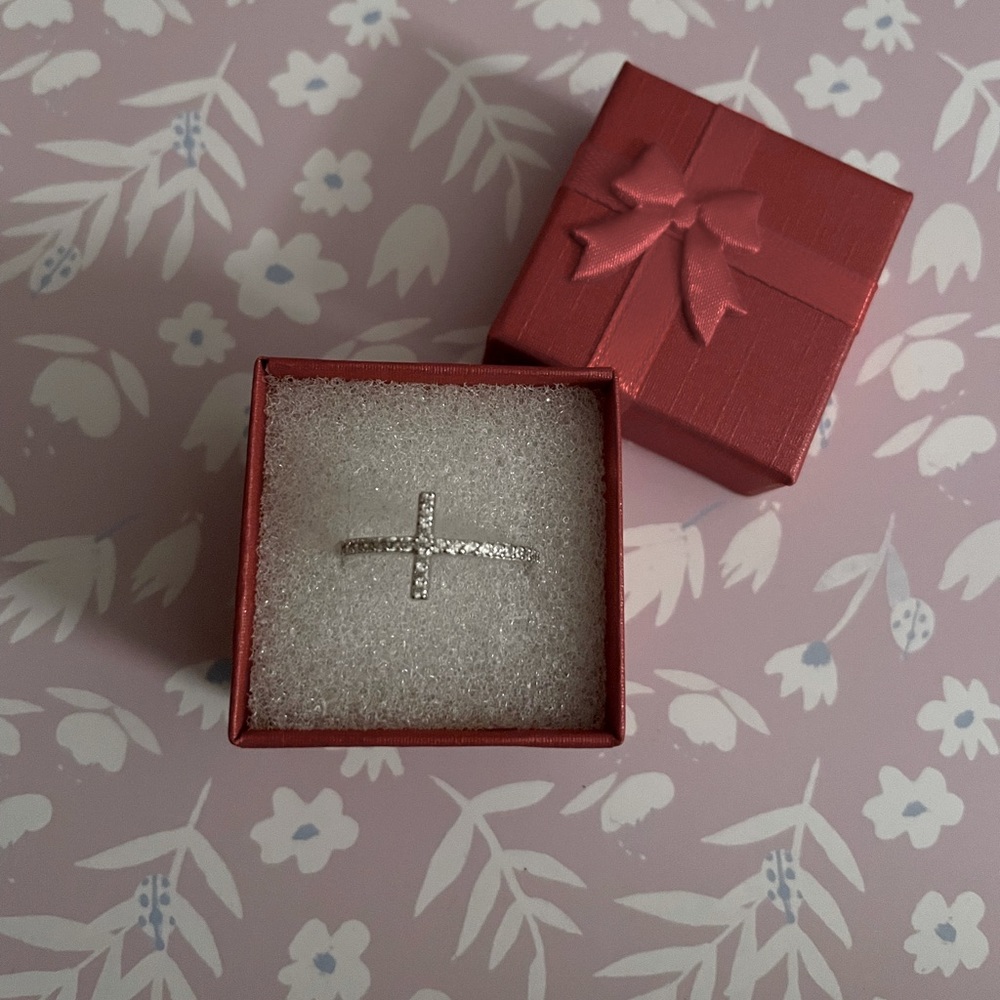 COPY - Sterling Silver CZ Cross Ring